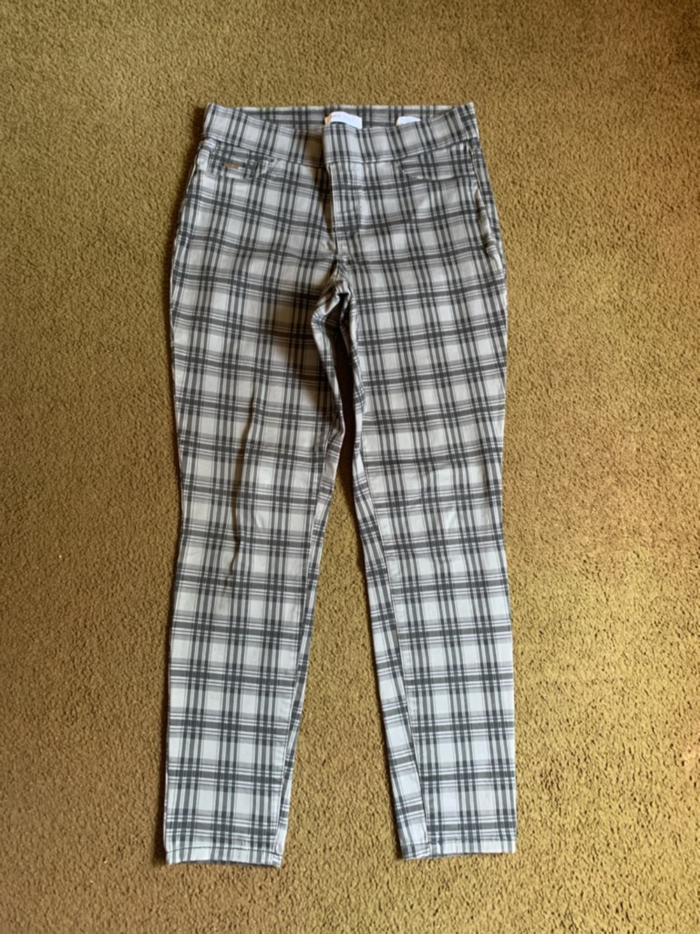 Nine West Black And Gray Plaid Skinny Pants Size 8